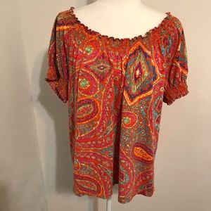 Lauren Ralph Lauren Off Shoulder Summer Top 2X